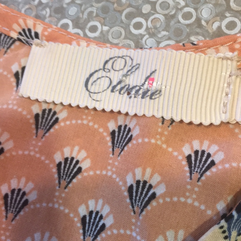 Elodie SzM Cream & Orange Scalloped Tank - Picture 5 of 7